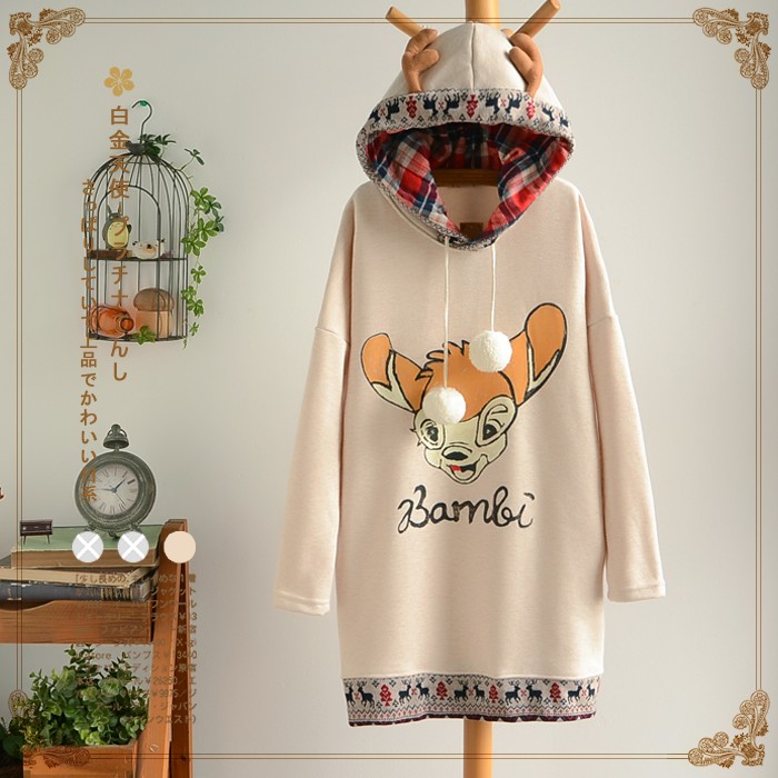 Áo khoác Bambi có sừng ở mũ