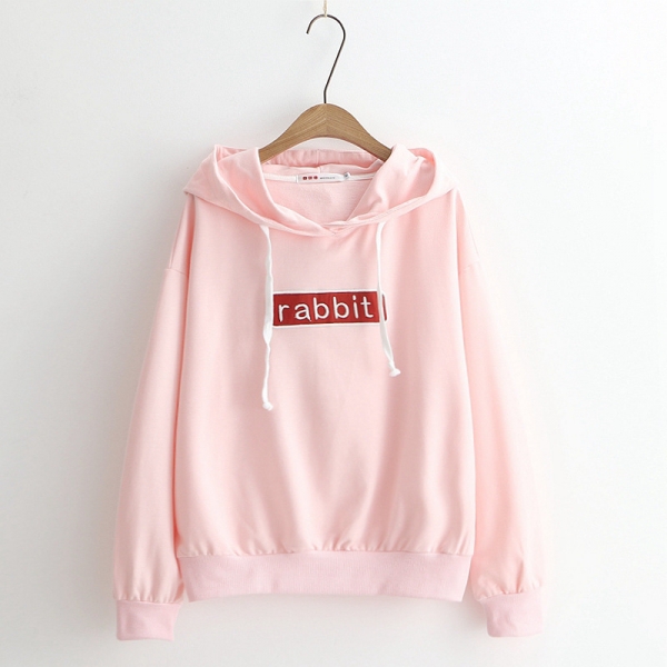 Áo hoodie hình chữ Rabbit
