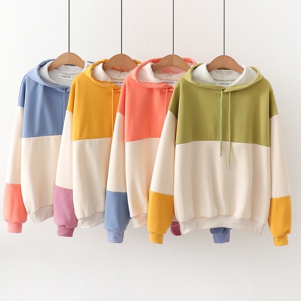 Áo hoodie nữ phối nhiều màu