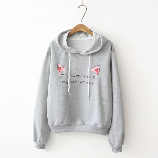 Áo hoodie I'll even share my cat with you