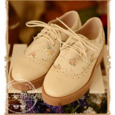 Giày Mori girl vintage họa tiết hoa