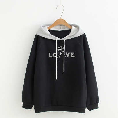 Áo hoodie hình chữ Love