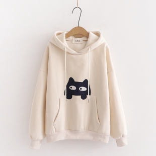 Áo hoodie nữ hình chú mèo