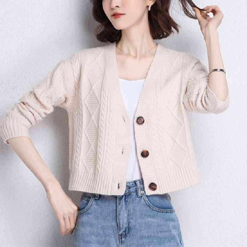 Áo khoác len cardigan nữ hình nhà và cây sakurafashion vn