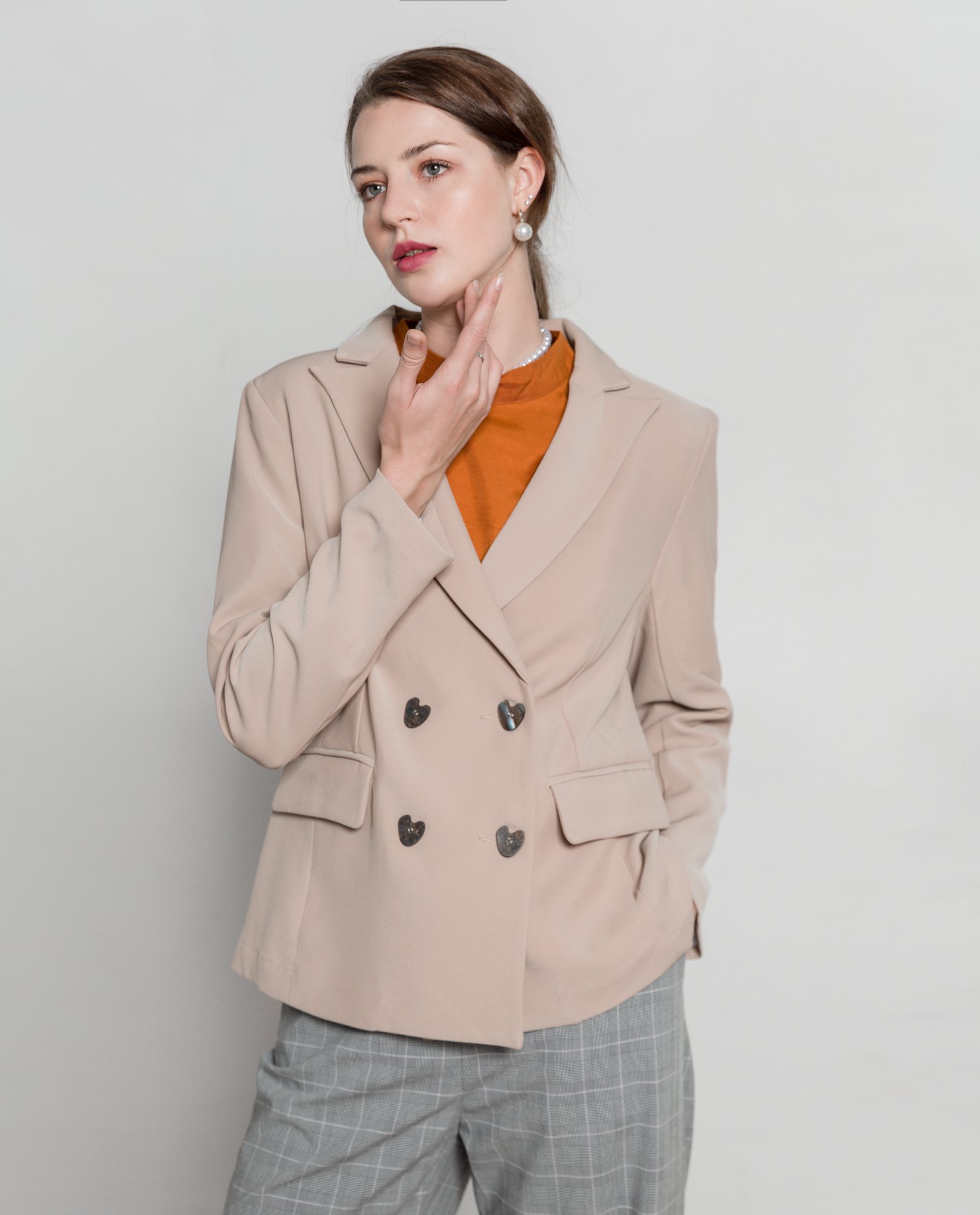 Mua Áo vest nữ áo blazer nữ mỏng tay lỡ phong cách Hàn Quốc Ak05  Trắng   l tại Haint Boutique Official