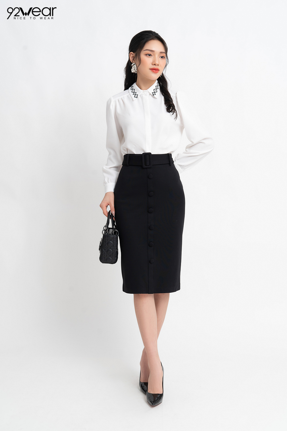 Set vest nữ công sở áo vest tay dài chân váy bút chì thời trang thiết kế  cao cấp Q017