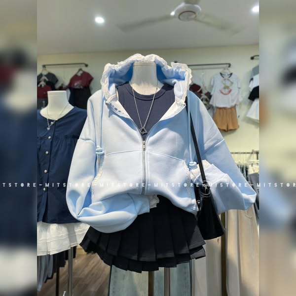 Set phối áo khoác và chân váy