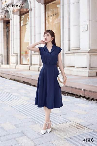 Váy tay cọc cổ V