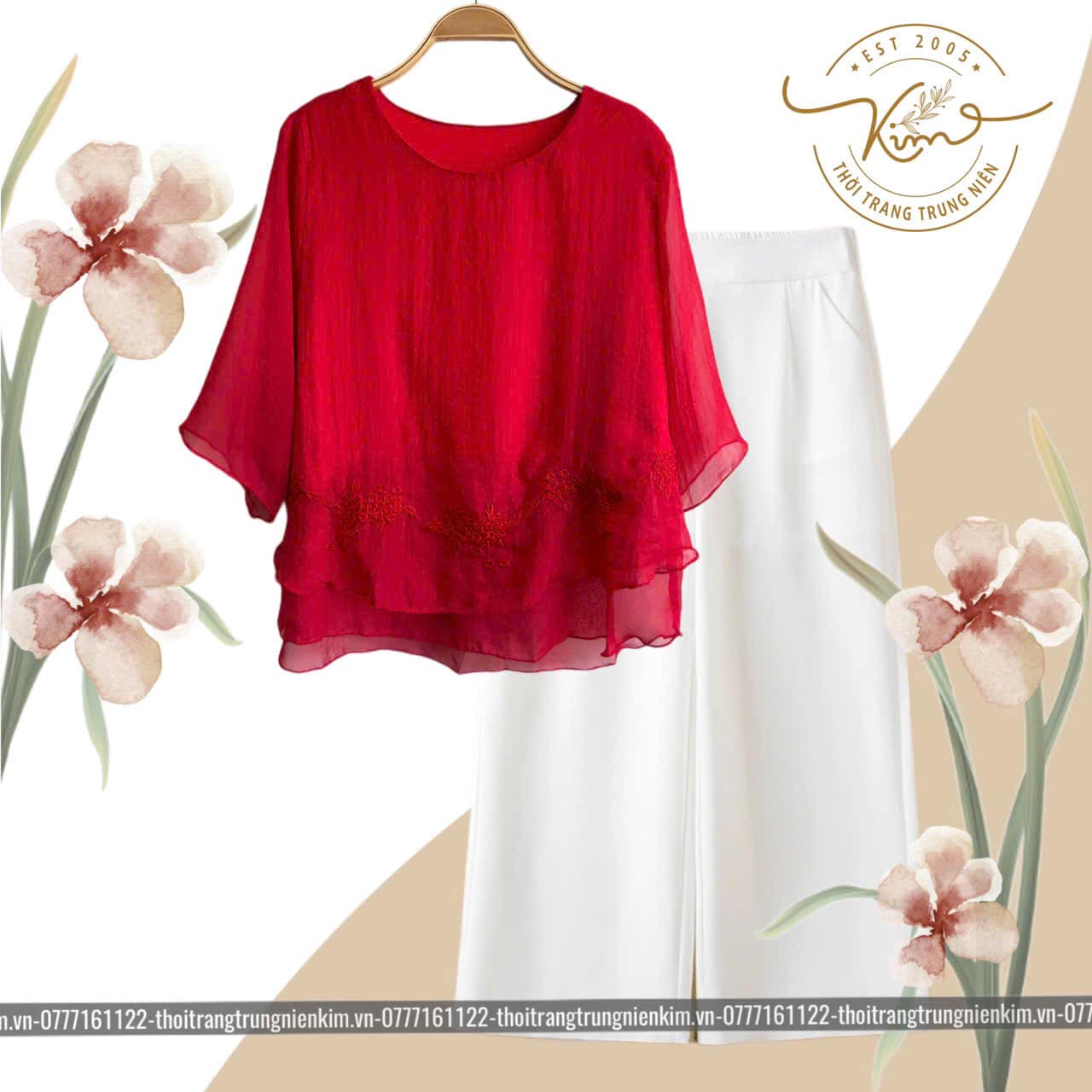 Set trung niên chất liệu tơ mềm