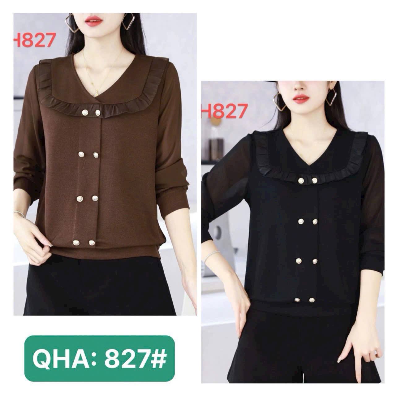 Áo cổ bèo tay dài