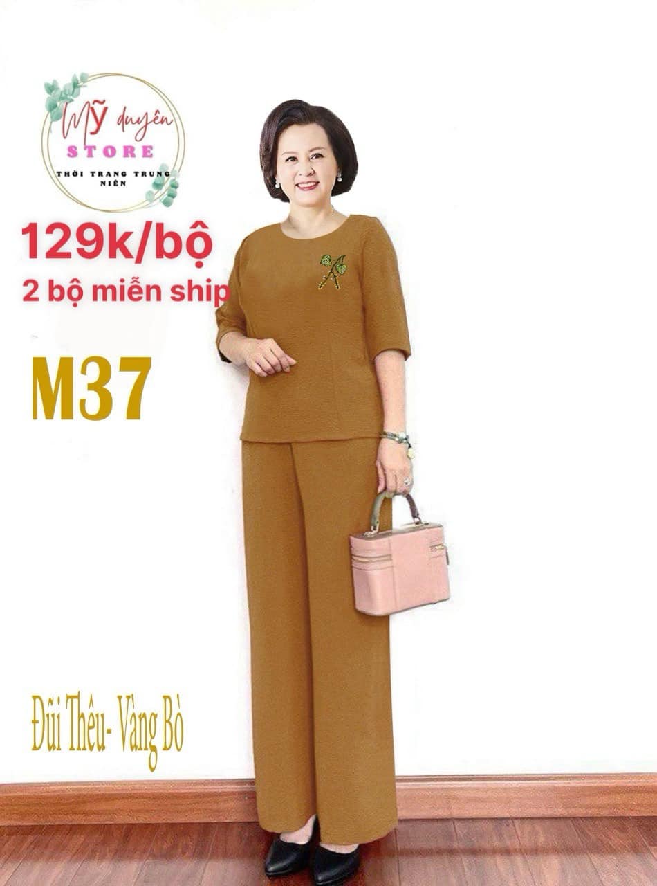 Set đũi thêu vàng bò