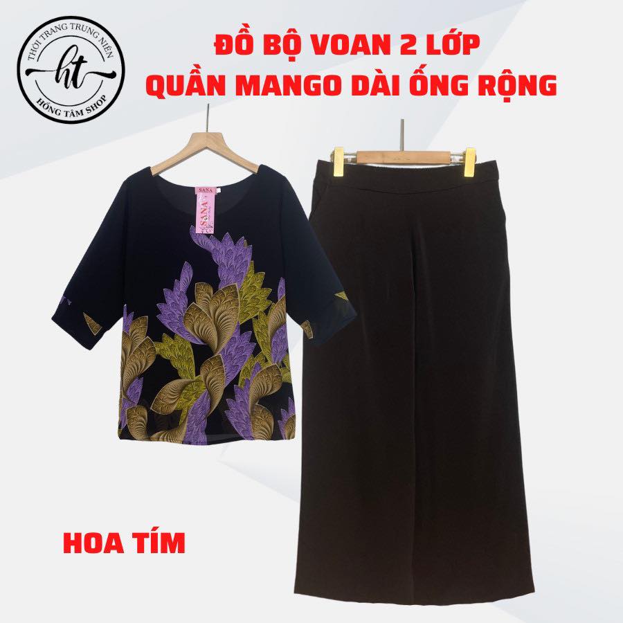 Set đồ voan hoa tím