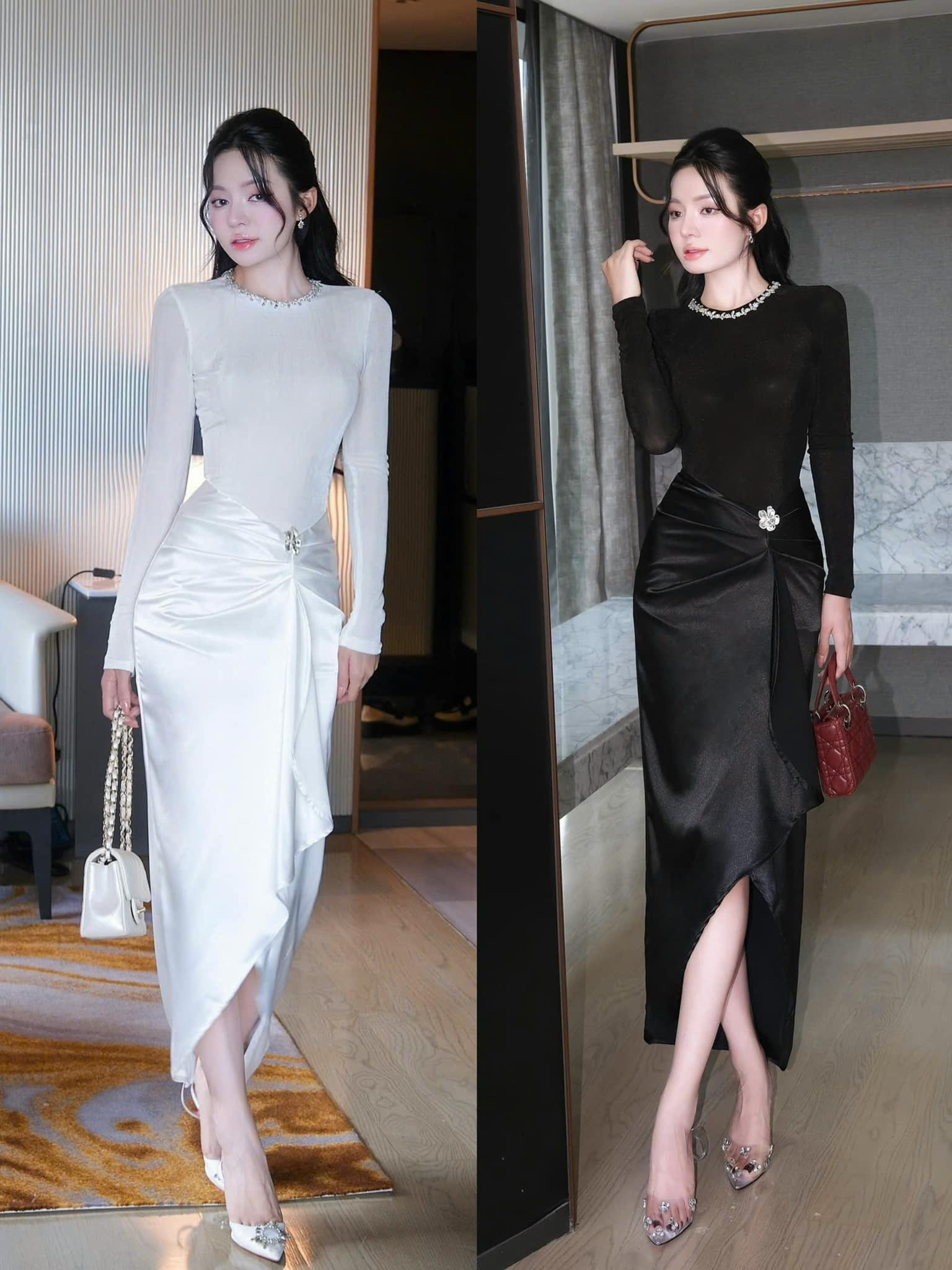 Đàm Thương mang đến những bộ trang phục nữ tính, tinh tế, giúp nàng nổi bật nhưng vẫn thanh lịch.