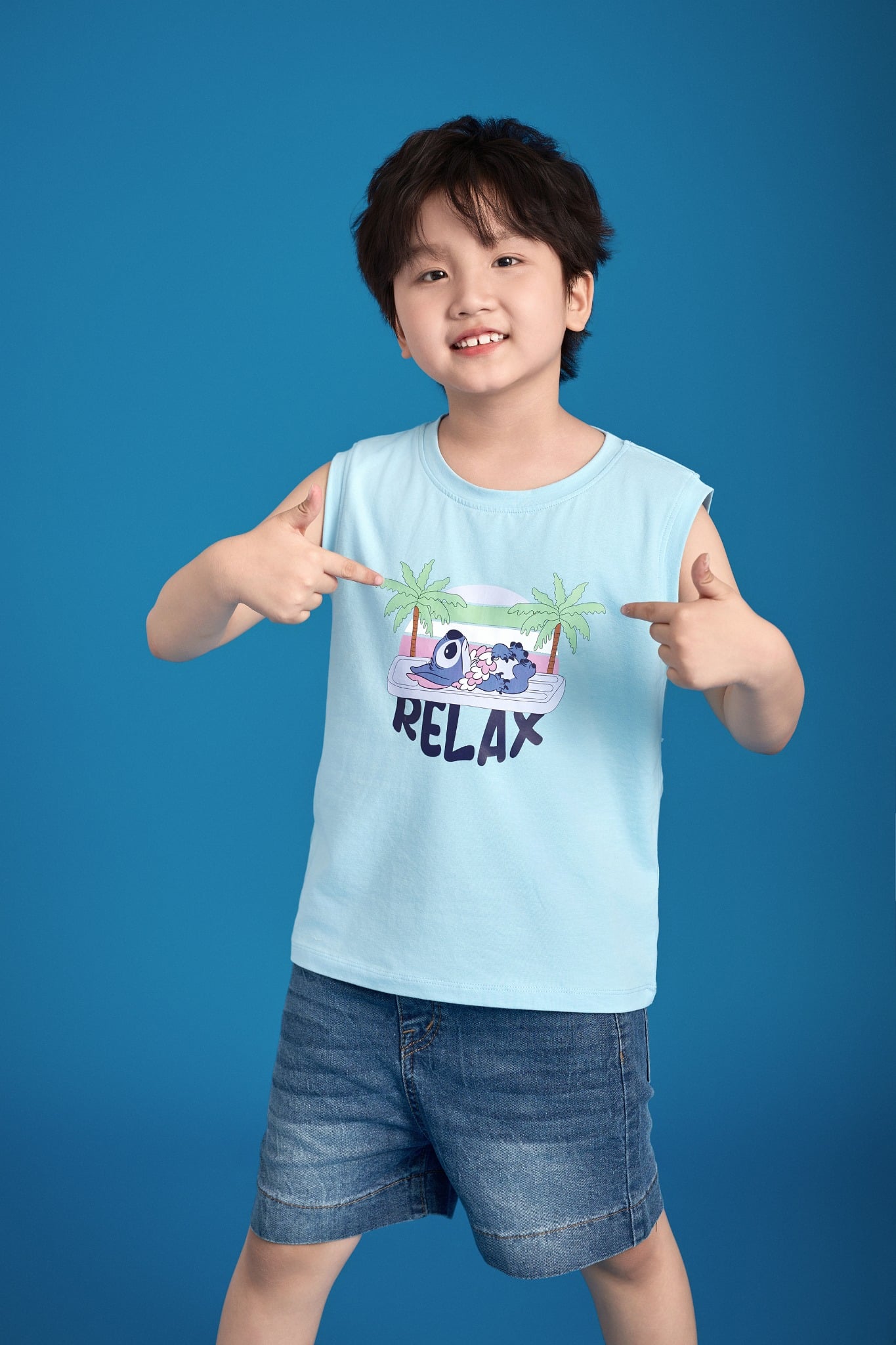 Áo thun sát nách Stitch Disney cho bé trai