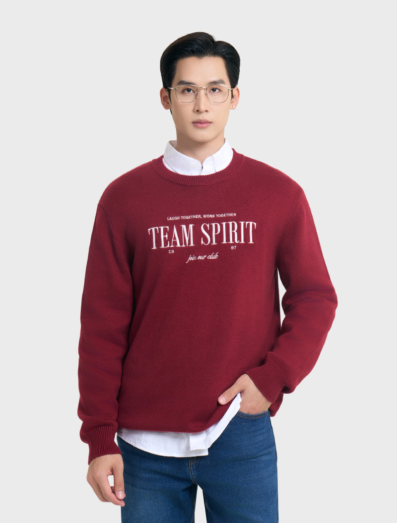 Áo len nam cổ tròn