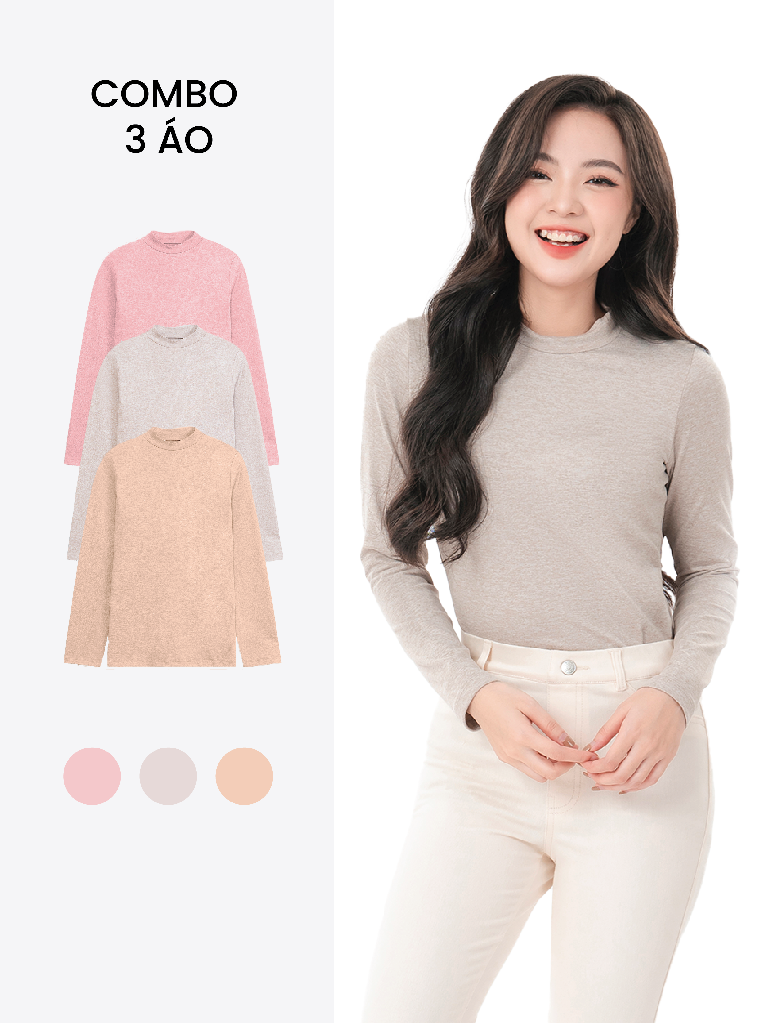 Áo giữ nhiệt nữ ba màu vừa đẹp vừa ấm 