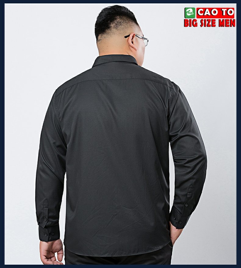 Áo sơ mi đen trơn cao cấp, đa dạng bigsize