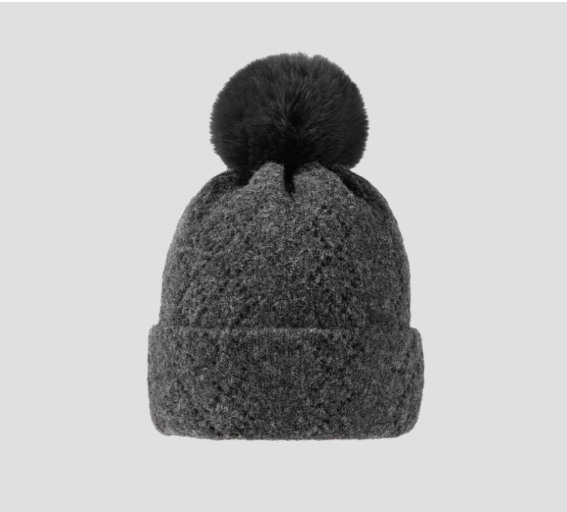 Mũ len dệt kim nữ cao cấp bằng len cừu