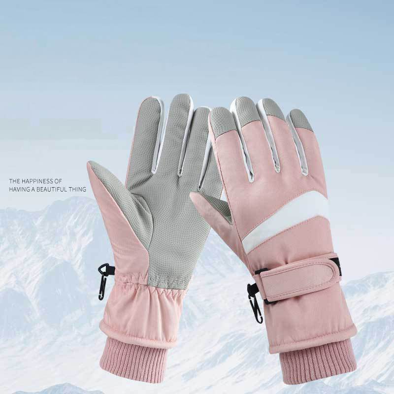 Găng tay trượt tuyết nam và nữ, nhung dày dặn, ấm áp, thoáng khí, chống lạnh, chống thấm nước, màn hình cảm ứng