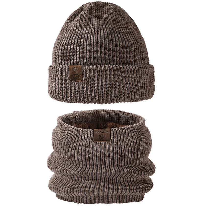 Bộ mũ và khăn quàng cổ dày 2 lớp ấm áp dành cho nam/ nữ