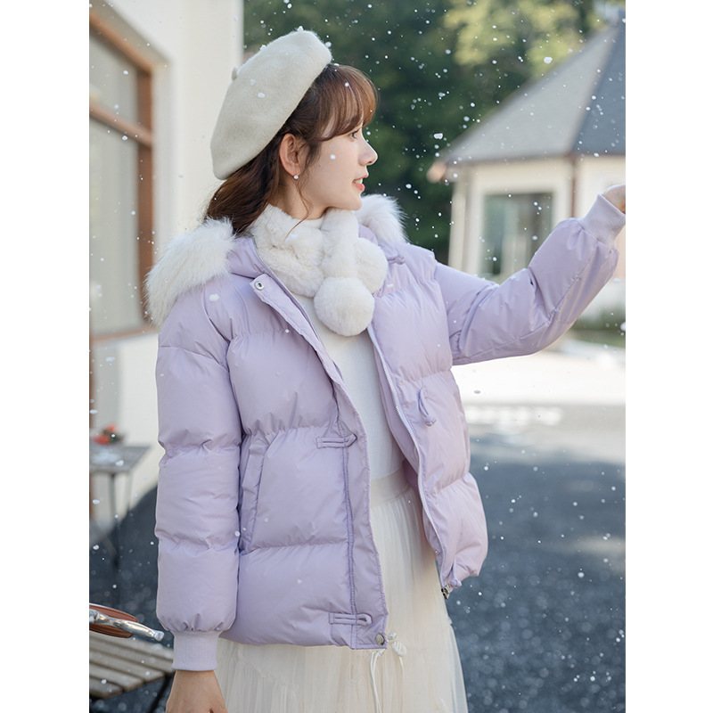 Áo khoác phao nữ nón lông mùa thu đông ấm áp