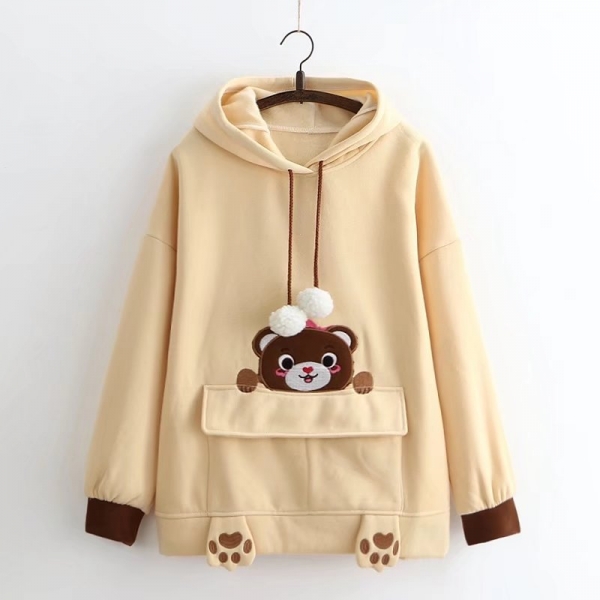 Áo hoodie túi gấu