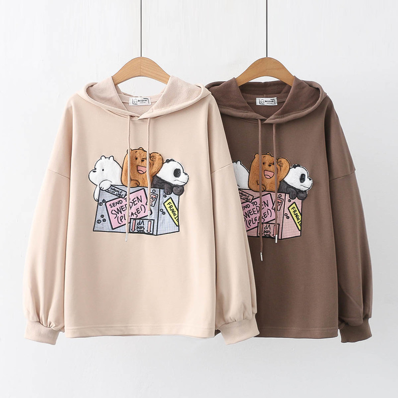 Áo hoodie nữ hình 3 con gấu