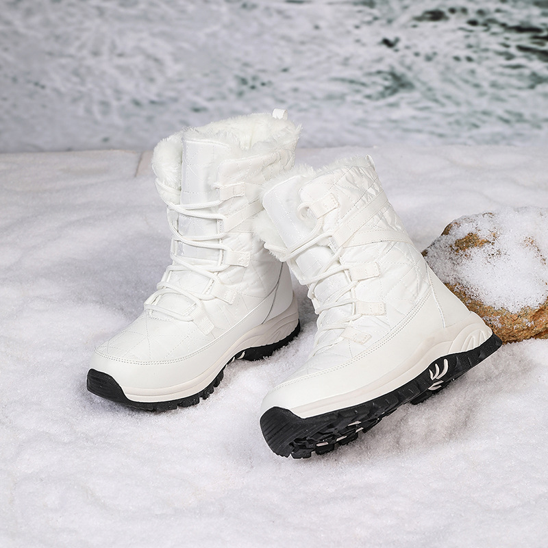 Giày boot đi tuyết lót bông chống thấm nước và chống trượt mùa đông dành cho nữ