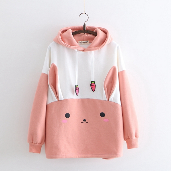 Áo hoodie thỏ hồng cute
