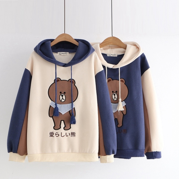 Áo hoodie nữ hình chú gấu