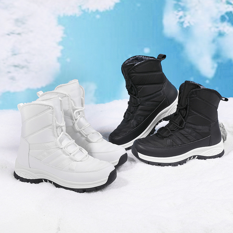 Giày boot đi tuyết lót bông chống thấm nước và chống trượt mùa đông dành cho nữ