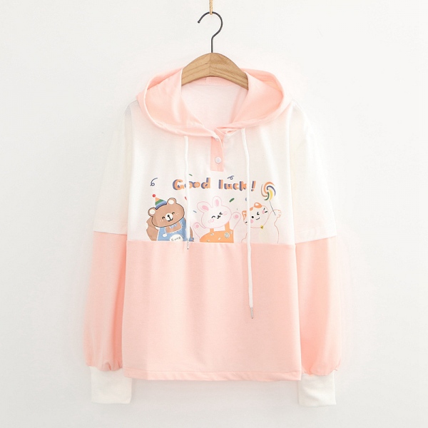 Áo hoodie nữ hình gấu thỏ mèo