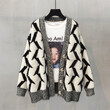 Áo khoác len nữ cardigan dệt kim kẻ sọc