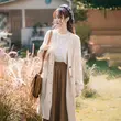 Áo khoác len nữ cardigan cổ chữ V màu trơn