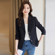 Áo blazer nữ màu nâu cà phê dáng ôm eo cho người nhỏ nhắn, mẫu xuân
