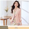 Áo blazer nữ màu nâu cà phê dáng ôm eo cho người nhỏ nhắn, mẫu xuân