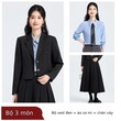Bộ vest nữ màu xám dáng ngắn cho người nhỏ nhắn, mặc xuân... - ảnh 6