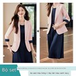 Bộ 2 món áo blazer nữ màu hồng tay lửng và váy liền mặc trong,... - ảnh 3