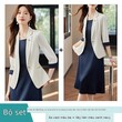 Bộ 2 món áo blazer nữ màu hồng tay lửng và váy liền mặc trong,... - ảnh 4