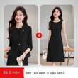 Set váy công sở nữ kèm áo vest tay lửng xuân hè - ảnh 3
