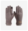 Găng tay nam mùa đông cảm ứng vải nhung, dày giữ ấm, lái xe - ảnh 4