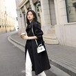 Áo khoác trench nữ màu xanh dáng lửng thanh lịch thời trang thu - ảnh 3