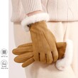 Găng tay da lộn lót lông nữ mùa đông, giữ ấm, chống lạnh,... - ảnh 2