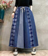 Quần váy ống rộng denim in họa tiết phối màu phong cách retro,... - ảnh 11
