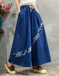Quần váy ống rộng denim in họa tiết phối màu phong cách retro,... - ảnh 13