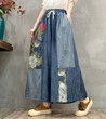 Quần váy ống rộng denim in họa tiết phối màu phong cách retro,... - ảnh 19