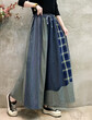 Quần váy ống rộng denim in họa tiết phối màu phong cách retro,... - ảnh 3