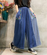 Quần váy ống rộng denim in họa tiết phối màu phong cách retro,... - ảnh 6