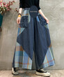 Quần váy ống rộng denim in họa tiết phối màu phong cách retro,... - ảnh 9