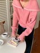 Áo cardigan len nữ cổ thủy thủ hai khóa kéo phong cách Hàn Quốc - ảnh 4